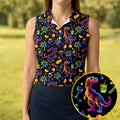 Neon Dinosaur Tropical Theme Hawaiian Golf Shirt, Golf Shirt For Women, Golfing Apparel