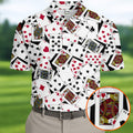 Playing Cards Poker Pattern Hawaiian Golf Shirt, Golf Polo Shirts For Men, Mens Golf Apparel
