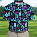 Haunted Ghost Halloween Hawaiian Golf Shirt, Mens Golf Shirts, Golf Polo Shirts For Men