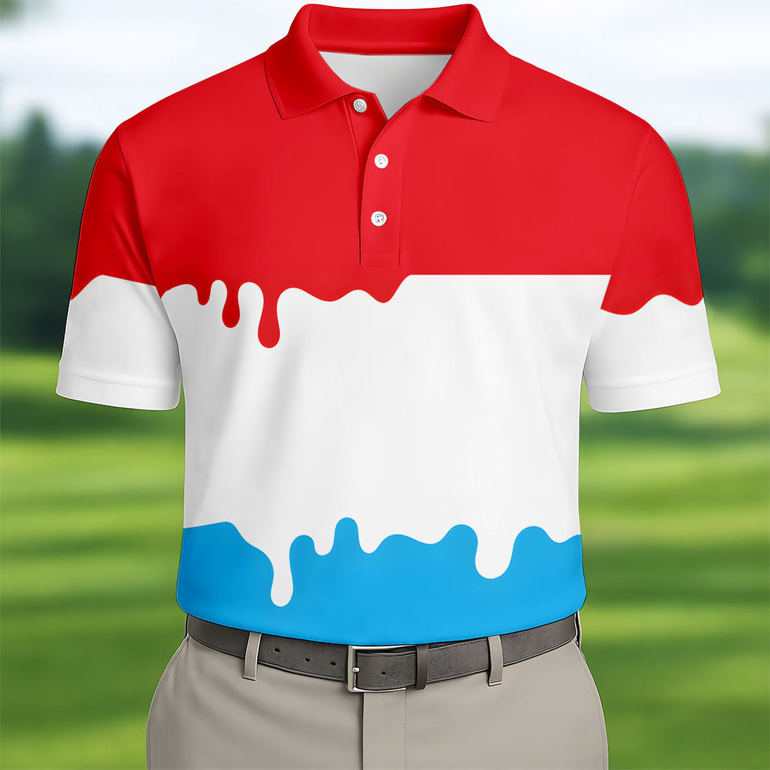 Funny Ice Cream Hawaiian Golf Shirt, Summer Vibe Men's Golf Shirt, Polo Shirts For Men