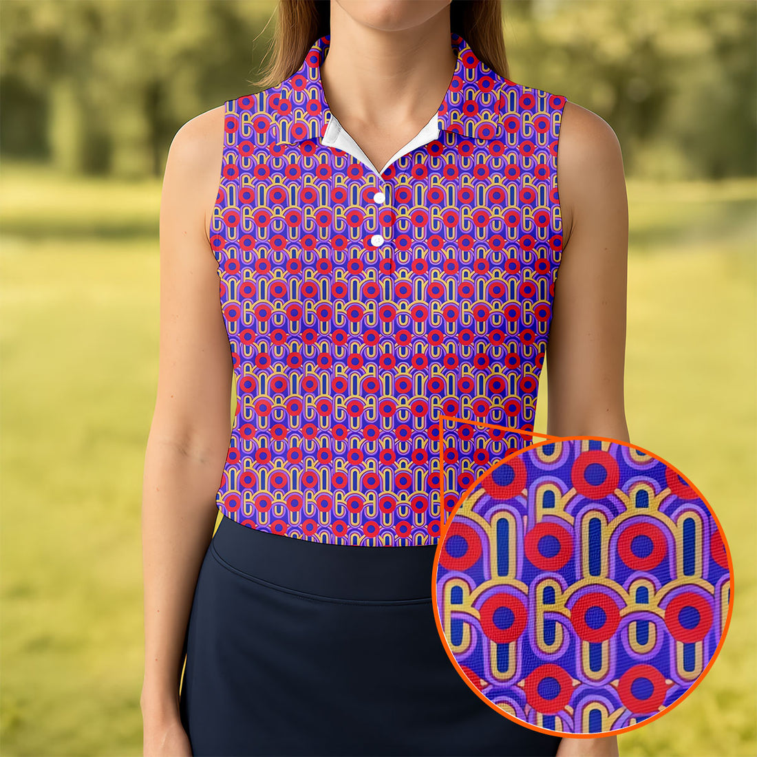 Phish Vegas Donut Retro Groovy Hawaiian Golf Shirt, Women's Golf Tops, Ladies Golf Shirts