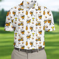Funny Beer Mug Golfer Pattern Golf Polo Shirt, Mens Golf Polo, Golf Apparel For Men