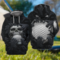 Skull Custom 3D Shirt, Gift For Golfers, Golf Gift For Men