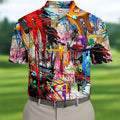 Colorful Abstract Graffiti Street Art Golf Shirt, Mens Golf Polo, Golf Apparel For Men
