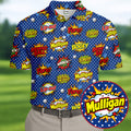 Funny Comic Pop Art Golf Shirt, Fun Golf Polo Shirt, Golf Shirts For Men