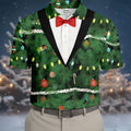 Christmas Tree Needles Green Festive Men's Golf Polo Shirts, Christmas Golf Shirt, Golf Gift For Men