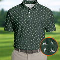 Naughty Position Dark Green Fun Golf Shirts For Men, Valentines Golf Gift, Polo Shirts For Men, Golf Gift For Men