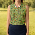Tiki Zombie Hawaiian Golf Shirt, Hula Dancer Skull Pattern, Polo Shirts For Women