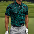 Circuit Board Pattern Hawaiian Golf Shirt, Men's Golf Shirt, Polo Shirts For Men