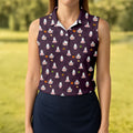 Cute Ghost Butt Halloween Pattern Golf Polo Shirt, Womens Golf Tops, Ladies Golf Shirts