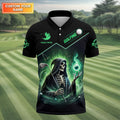 Hello Darkness Custom Men's Golf Polo Shirt, Funny Skull Golf Shirt, Dad Golf Gift