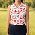 Funny Heart Butt Pattern Golf Polo Shirt, Golf Shirts For Women, Women’s Golf Apparel