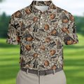 Vintage Pumpkin Skull Halloween Golf Shirt, Golf Shirts For Men, Golf Apparel For Men