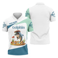 Golfin' Dolphin Custom Golf Polo Shirt, Golfing Apparel, Mens Golf Gift, Funny Golf Polo Shirt
