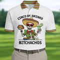 Skeleton Holding Taco And Margarita Hawaiian Golf Polo, Golf Tops For Men, Golfing Apparel