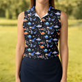 Colorful Dinosaur Hawaiian Golf Shirt, Cute Golf Outfit, Women's Golf Tops, Ladies Golf Shirts