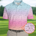 Funny Adult Humor Ombre Golf Shirt, Fun Men's Golf Polos, Polo Shirts For Men, Golf Gift For Him