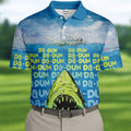 Funny Shark Da Dum Ocean Attack Golf Polo Shirt, Golf Shirts For Men, Printed Golf Shirts