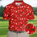 Funny Christmas Golf Tops For Men, Funny Dirty Red Golf Shirt, Christmas Golf Shirt, Golfing Apparel