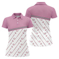 Pink Womens Golf Polo Shirt, Golfing Apparel, Womens Golf Gifts