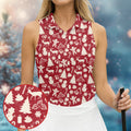 Gingerbread Man Christmas Pine Tree Candy Canes Red And White Fun Women's Golf Shirts, Christmas Golf Shirt