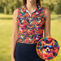 Tropical Corgi Floral Pattern Hawaiian Golf Polo, Golf Tops For Women, Golfing Apparel