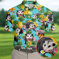 Funny Opossums Among Pineapples Hawaiian Golf Polo, Golf Tops For Men, Golfing Apparel