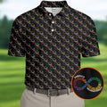 Embrace Neurodiversity Rainbow Infinity Symbol Autism Awareness Black Golf Shirt, Golf Shirts For Men