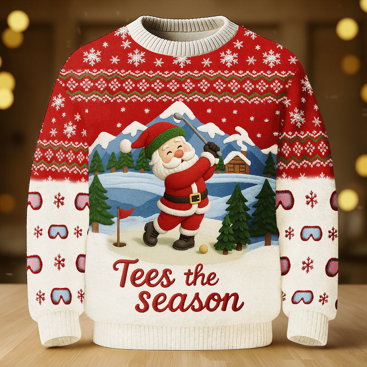 Santa Golfing Tees The Season Golf Ugly Sweater, Christmas Golf Shirt, Golf Sweater