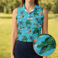 Tropical Alligators on Island Beaches Hawaiian Golf Polo, Golf Tops For Women, Golfing Apparel