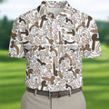 Funny Adult Doodle Novelty Pattern Polo Shirt, Mens Golf Polo, Golf Shirts For Men