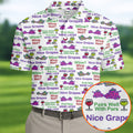 Wine Lover Golf Shirt, Grape Humor Print, Golf Shirts For Men