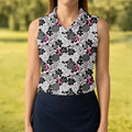 Pink Ribbon Floral Paisley Breast Cancer Golf Shirt, Women’s Golf Tops, Ladies Golf Shirts