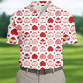 Funny Heart Butt Pattern Golf Polo Shirt, Mens Golf Shirts, Golf Apparel For Men