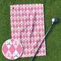 Argyle Pink Breast Cancer Golf Towel, Unique Gift For Golfer, Christmas Golf Gift, Golf Accessories