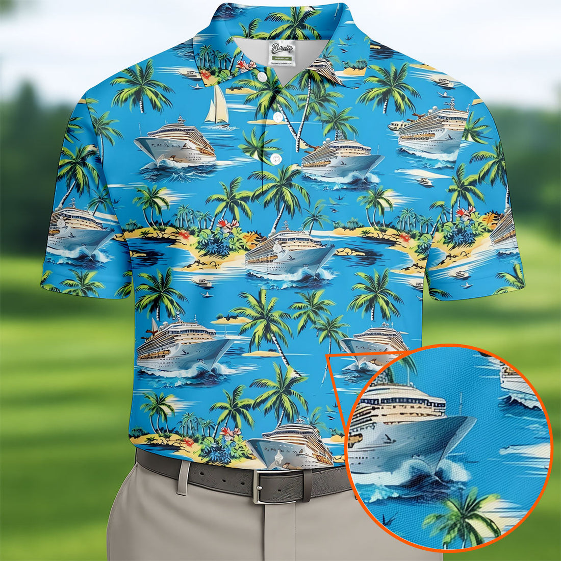 Tropical Cruise Vintage Hawaiian Golf Shirt, Men's Golf Shirt, Polo Shirts For Men