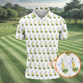 Beer And Lime Palm Tree Pattern Tropical Golf Shirt, Golf Shirts For Men, Polo Shirts For Men