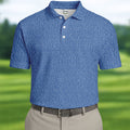 Blue Text Pattern Golf Polo Shirt, Golf Polo Shirts For Men, Mens Golf Apparel
