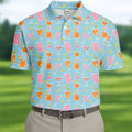 Tropical Cocktail Drinks Pattern Golf Shirt, Mens Golf Shirts, Golf Apparel For Men
