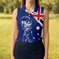 I Was One Under Today Skeleton Golfer Australia Flag Print Ladies Golf Tops, Golf Shirt For Women