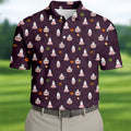 Cute Ghost Butt Halloween Pattern Golf Polo Shirt, Mens Golf Polo, Printed Golf Shirts