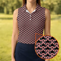 Christmas Snowflake Pattern Golf Shirt, Women Golf Top, Ladies Sleeveless Tops, Women's Golf Shirts