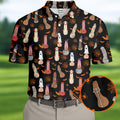 Funny Dirty Black Halloween Golf Shirt, Men's Funny Golf Shirts, Halloween Gift Idea, Golfing Apparel