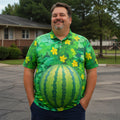 Funny Watermelon Belly Illusion Golf Polo Shirt, Mens Golf Polo, Hawaiian Golf Shirt