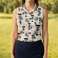 Minimalist Botanical Disc Golf Polo Shirt, Ladies Golf Shirts, Women’s Golf Apparel