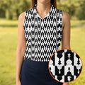 Chess Board Pattern Hawaiian Golf Shirt, Chess Lover Gift Women's Golf Tops, Ladies Golf Shirts