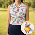 Cute Pig Beach Adventure Hawaiian Golf Polo, Golf Tops For Women, Golfing Apparel