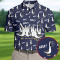 Funny Seagull Halloween Golf Shirt, Cartoon Bird Pattern, Mens Golf Apparel, Hawaiian Golf Shirt