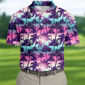 Tropical Palm Tree Golf Shirt, Men’s Golf Polo Shirt, Hawaiian Polo Shirt, Summer Beach Polo For Men