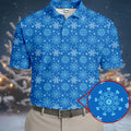 Dirty Funny Adult Humor Snowflakes Blue Golf Shirt, Fun Men's Golf Polos, Christmas Golf Shirt, Polo Shirts For Men